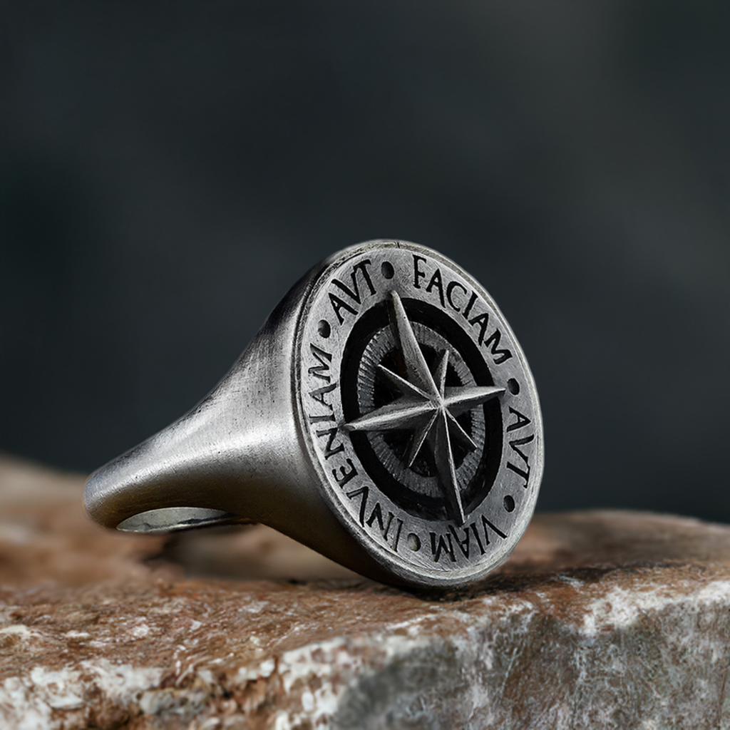 Latin Inscription Stoic Ring Inveniam Viam Sterling Silver Jewelry ...