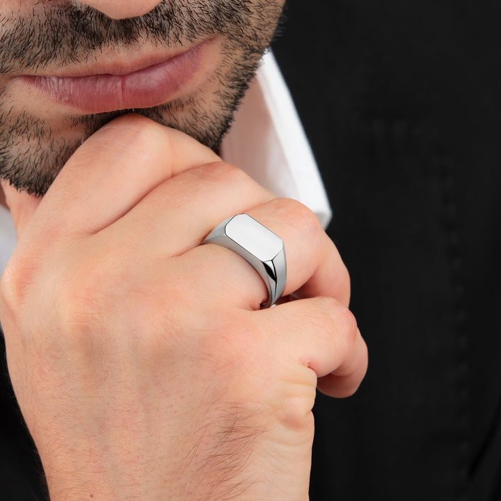 men signet ring silver