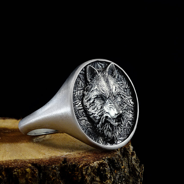 Men's Wolf Signet Ring | Wolf Signet Ring | Memento Mori