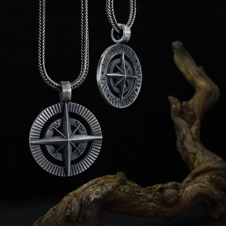 Men's Compass Necklace | Vintage Compass Necklace | Memento Mori