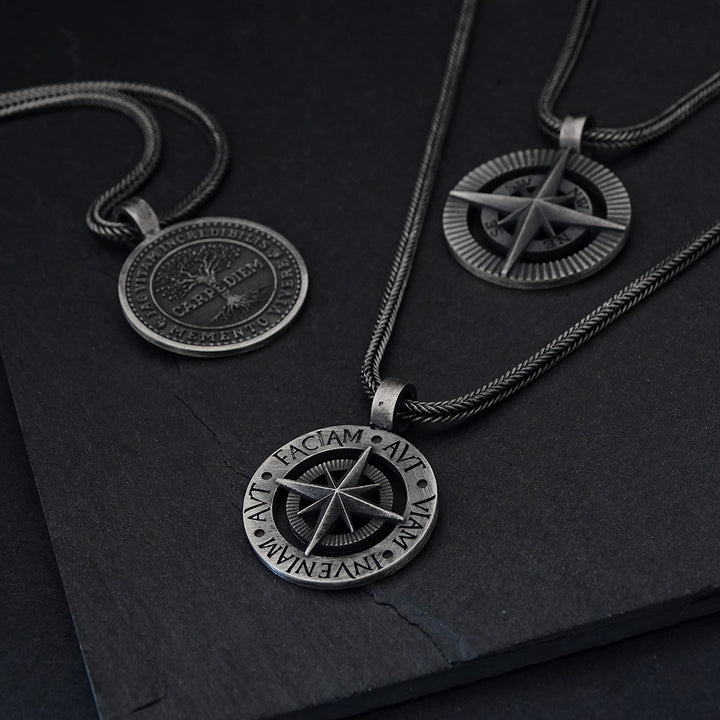 Men's Silver Aut Faciam Necklace | Mens Silver Necklace | Memento Mori