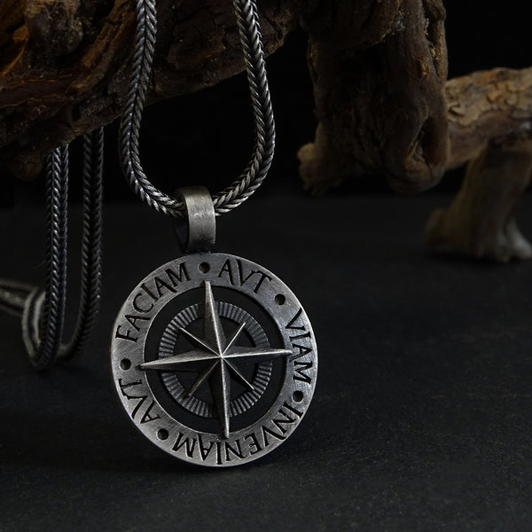 Men's Silver Aut Faciam Necklace | Mens Silver Necklace | Memento Mori