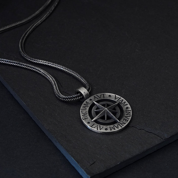 Men's Silver Aut Faciam Necklace | Mens Silver Necklace | Memento Mori